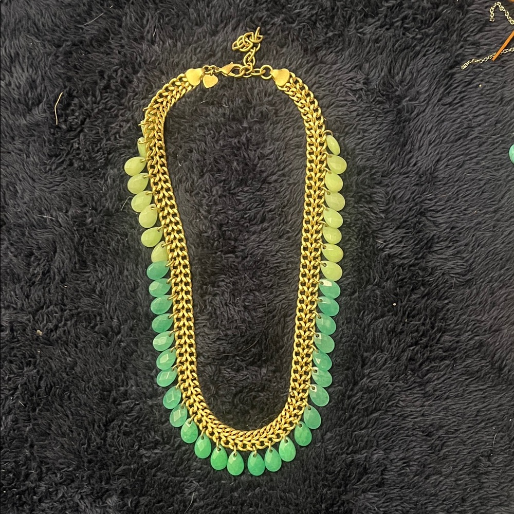 Elegant Gold and Green Necklace